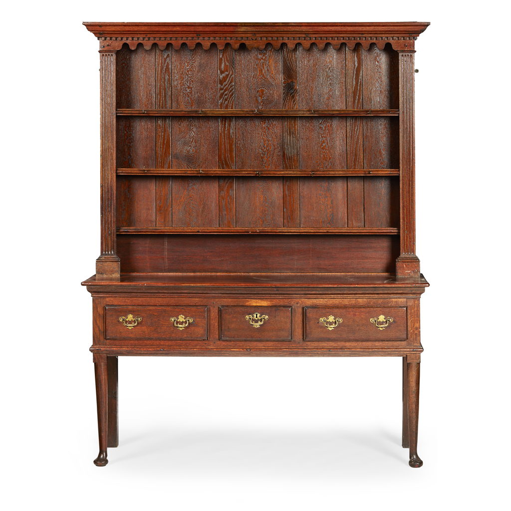 Appraisal: GEORGIAN STYLE OAK DRESSER LATE TH CENTURY INCORPORATING EARLIER ELEMENTS