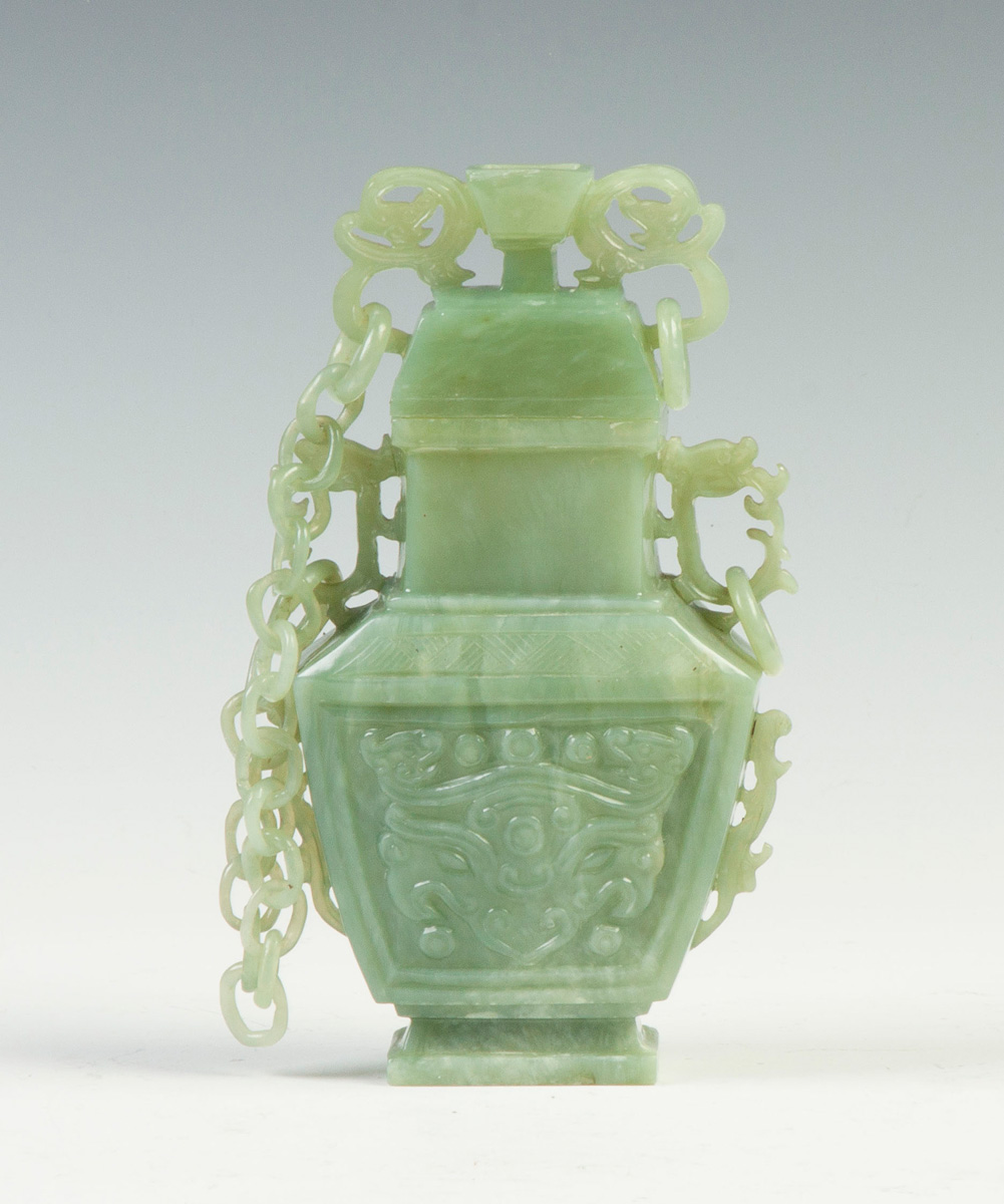 Appraisal: Chinese Carved Jade Covered Urn