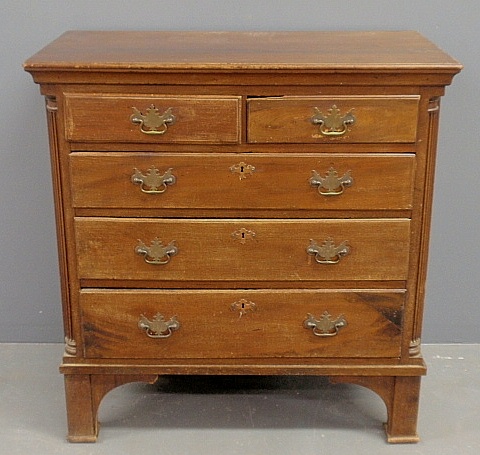 Appraisal: - Delaware Valley Chippendale walnut chest of drawers As found