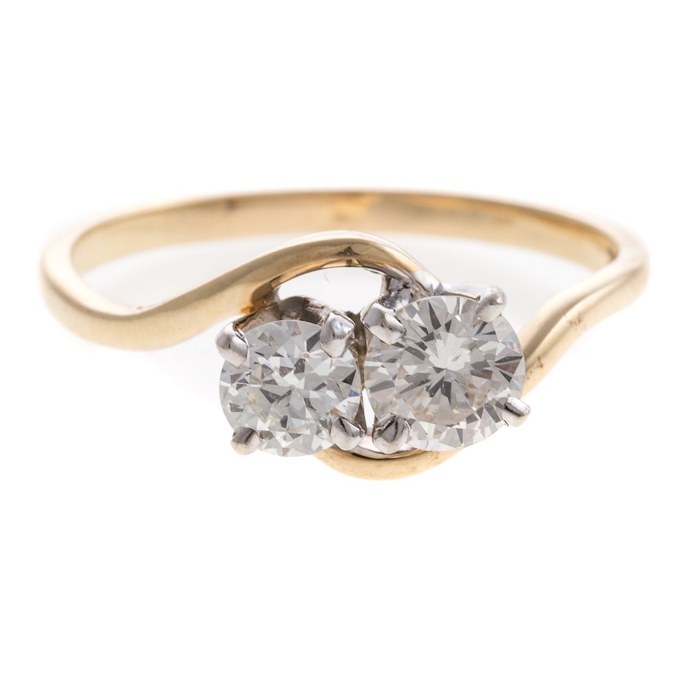 Appraisal: A Ladies Vintage Diamond Bypass Ring in K K yellow