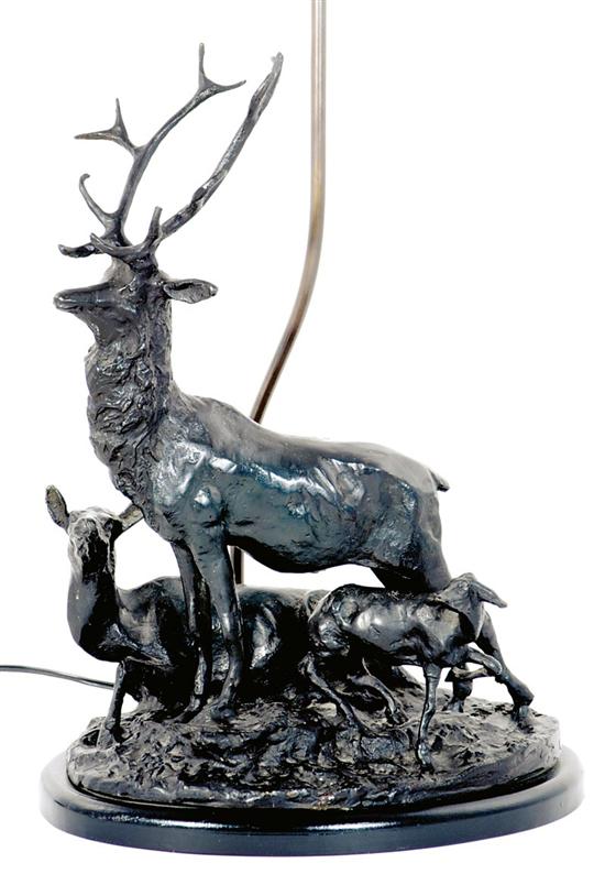 Appraisal: Pierre Jules Mene after French - DEER FAMILY bronze attached