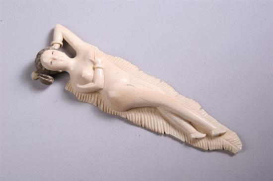 Appraisal: CHINESE IVORY FIGURE OF MEDICINE LADY Reclining on carved ivory