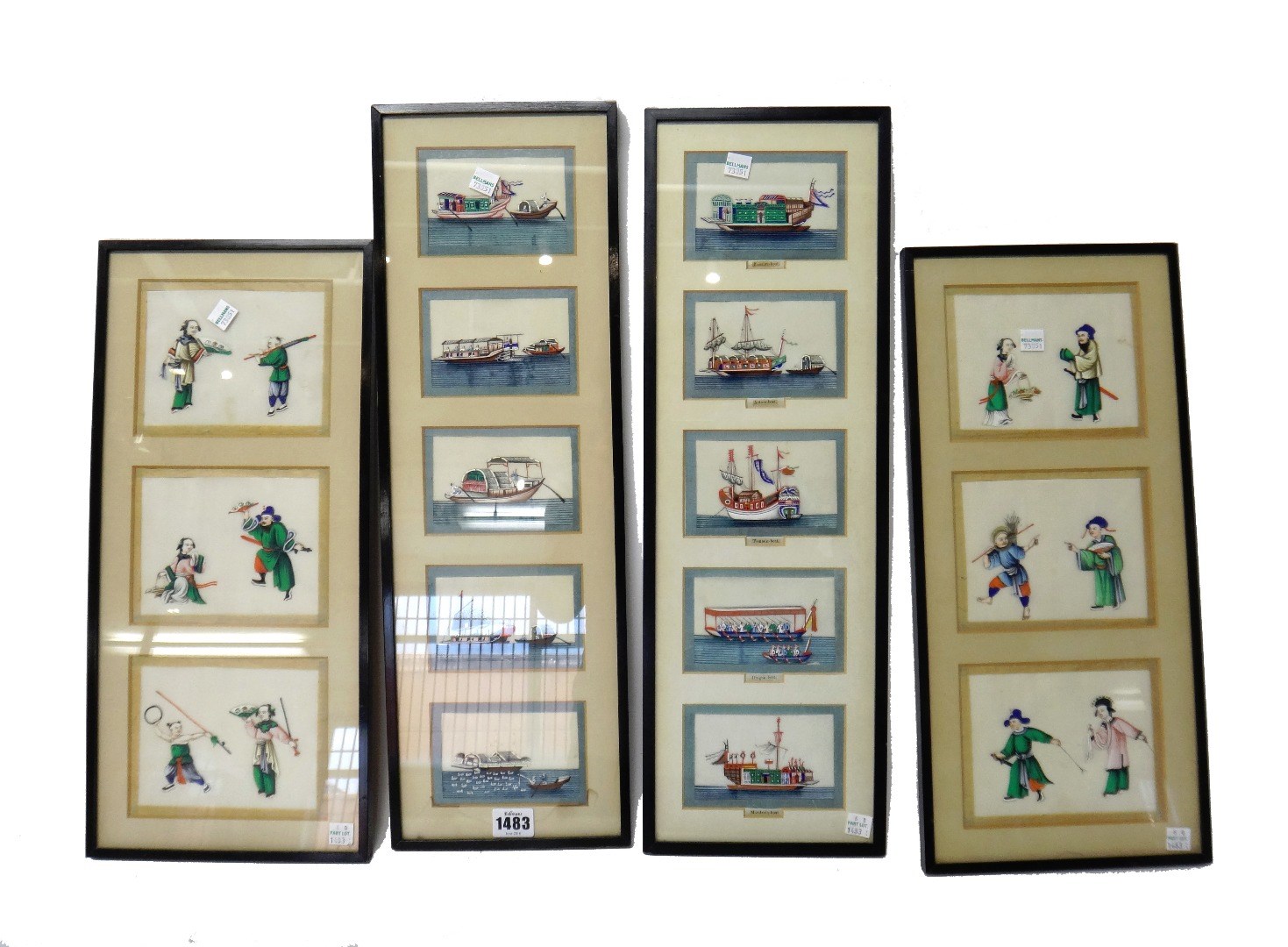 Appraisal: A group of ten Canton small paintings on rice paper