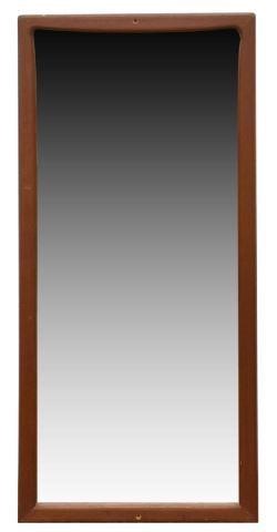 Appraisal: Danish mid-century modern wall mirror c s rectangular teakwood frame