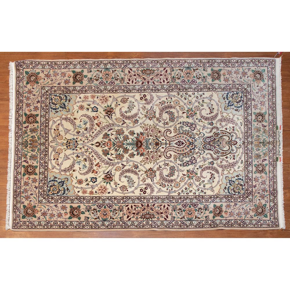 Appraisal: Isfahan Rug Persia x Third quarter- th century wool pile