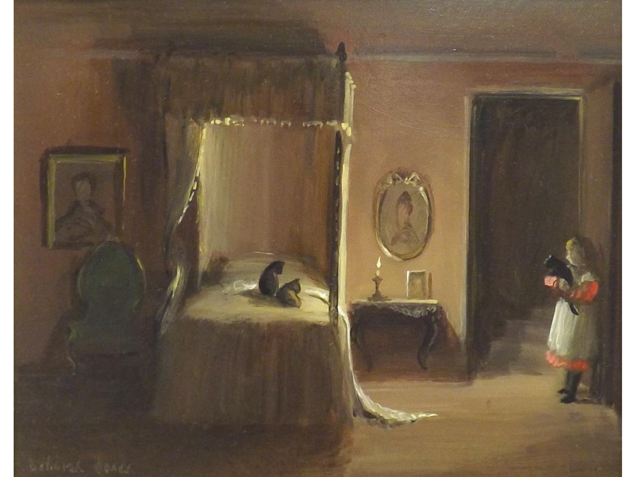 Appraisal: Deborah Jones - - 'A Visitor' a room interior with