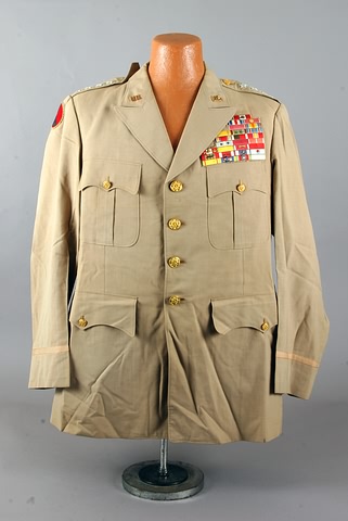 Appraisal: Summer weight uniform featuring bullion rank insignia and shoulder patch