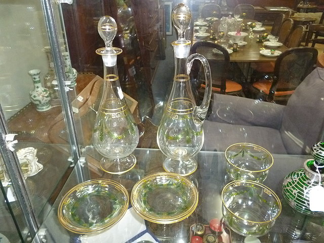 Appraisal: A PAIR OF THERESIENTHAL GLASSWARE consisting of a decanter a