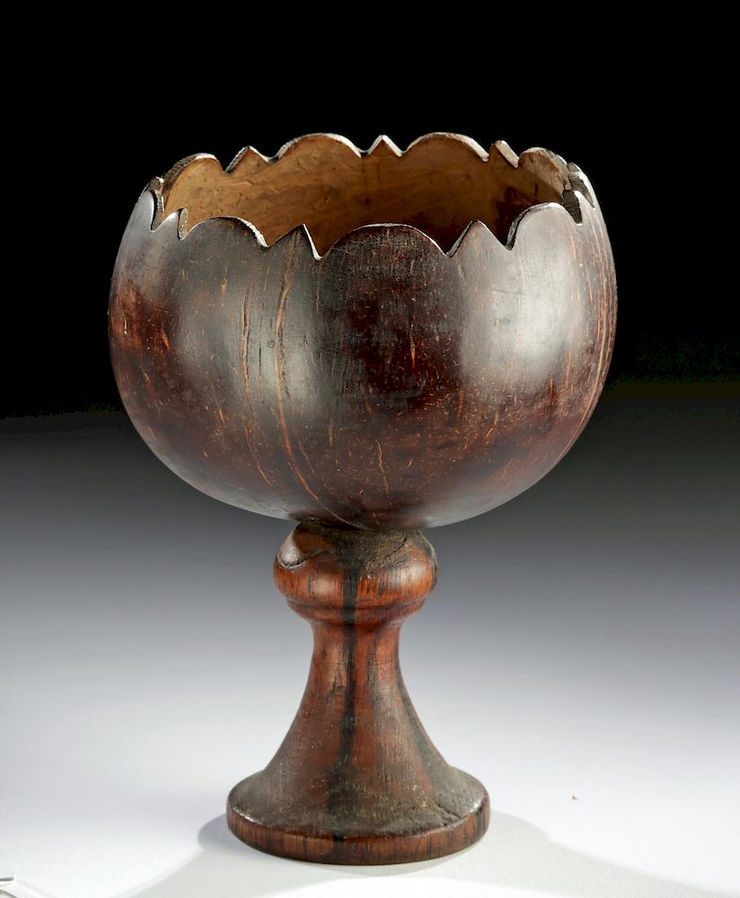 Appraisal: th C Hawaiian Luau Coconut Cup - Monarchy Era North