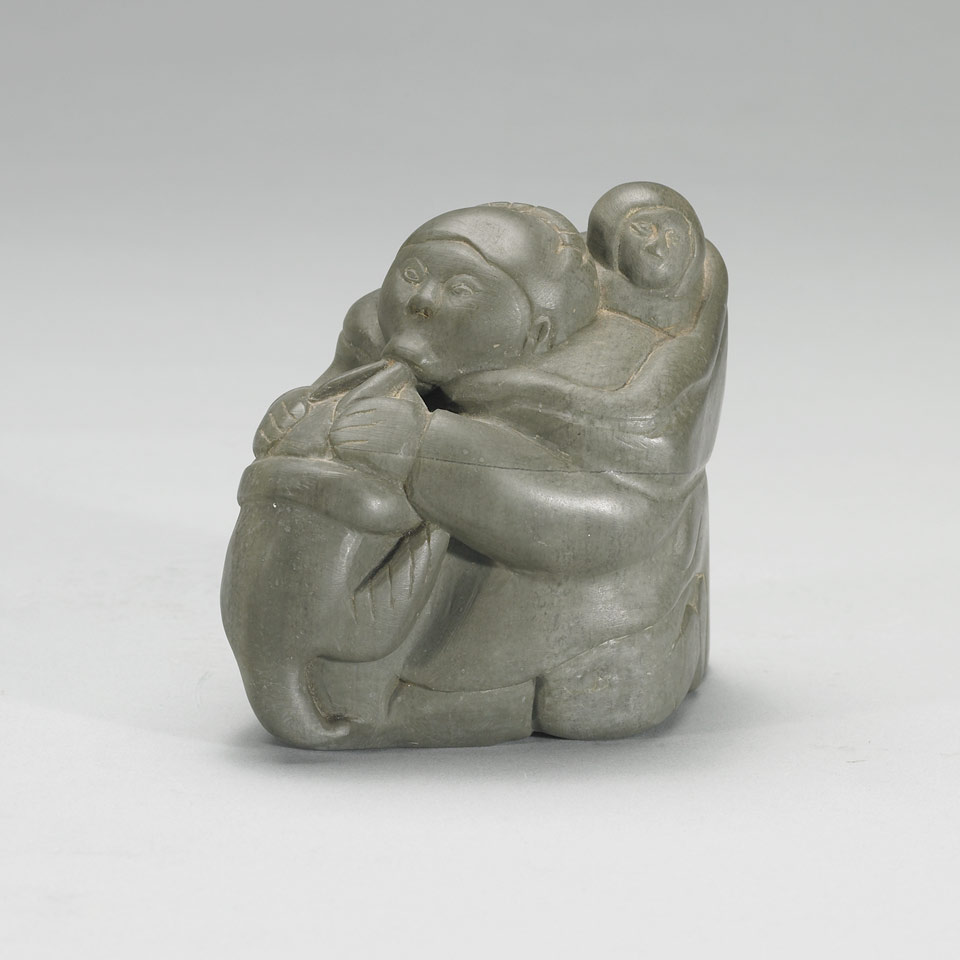 Appraisal: SIMEONIE WEETALUKTUK - E - Inukjuak WOMAN WITH CHILD AND