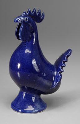 Appraisal: Edwin Meaders blue stoneware rooster White County Georgia born marked