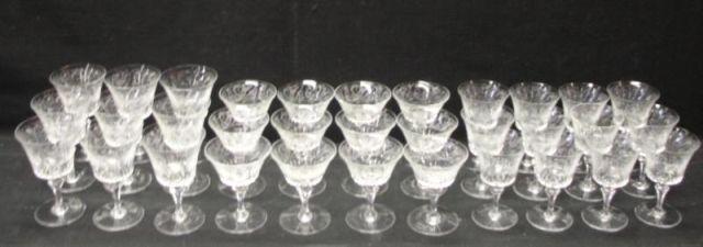 Appraisal: BACCARAT Lot of Signed Art Deco Etched Stemware Approx pieces