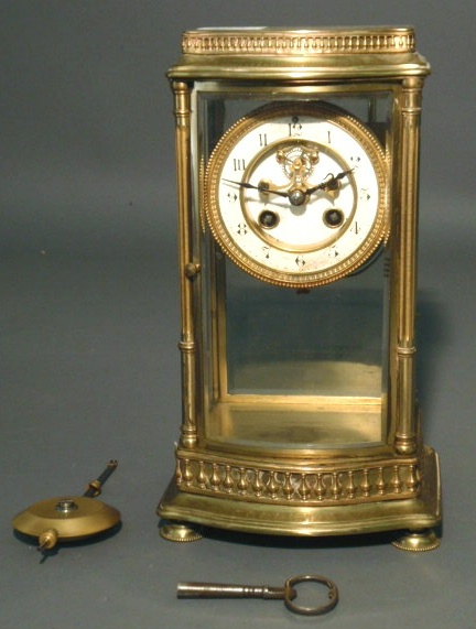 Appraisal: French brass carriage clock h x w x d