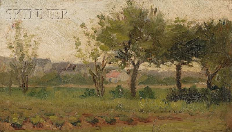 Appraisal: Arthur Bowen Davies American - Houses Beyond the Trees Unsigned