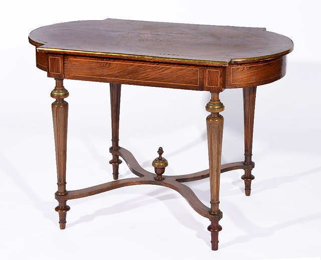 Appraisal: th Century French rosewood centre tablewith gilt metal mounts and