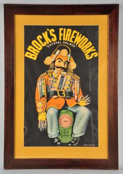 Appraisal: Paper Brocks Fireworks Advertising Sign Description Framed Condition Excellent Size