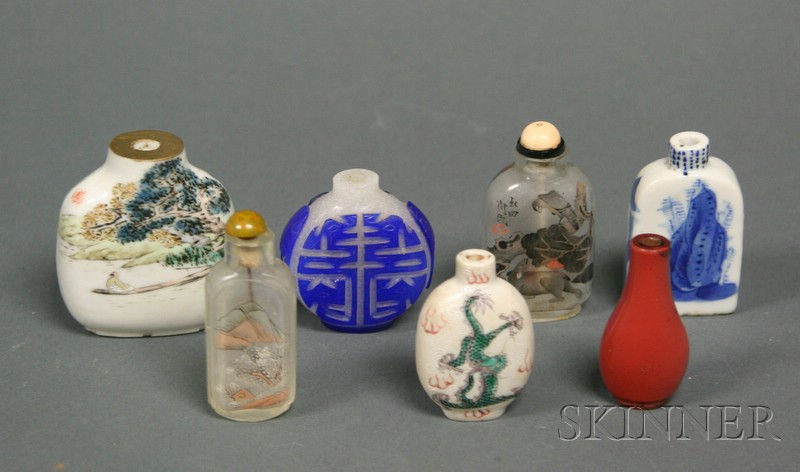 Appraisal: Seven Snuff Bottles China th to early th century four