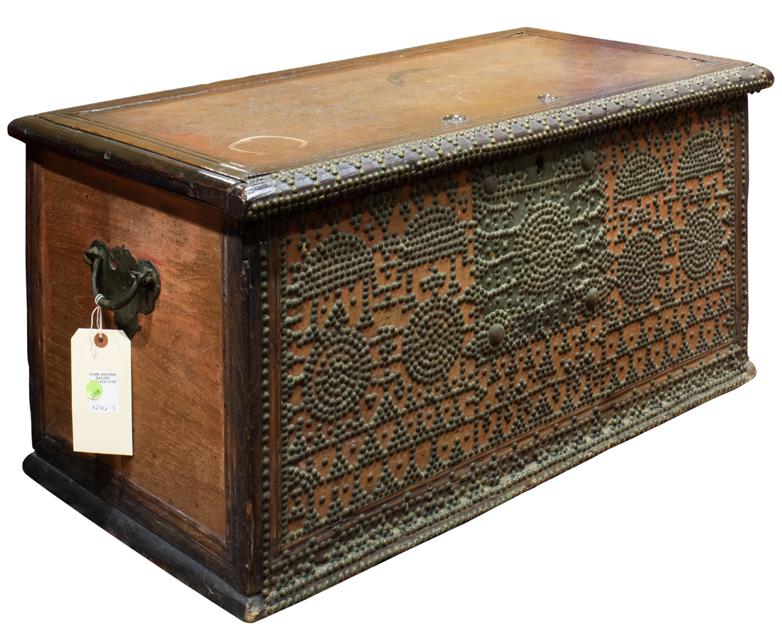 Appraisal: A MIDDLE EASTERN TRUNK A Middle Eastern trunk with intricately