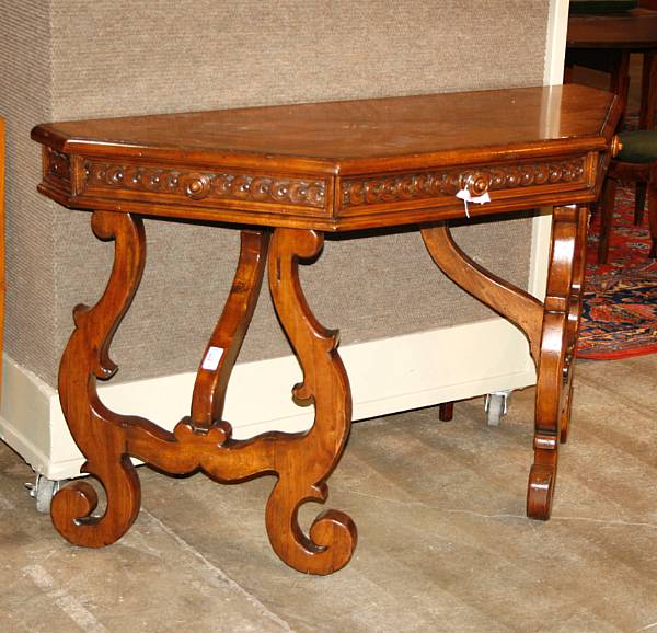 Appraisal: A 'Tuscan' style walnut console table