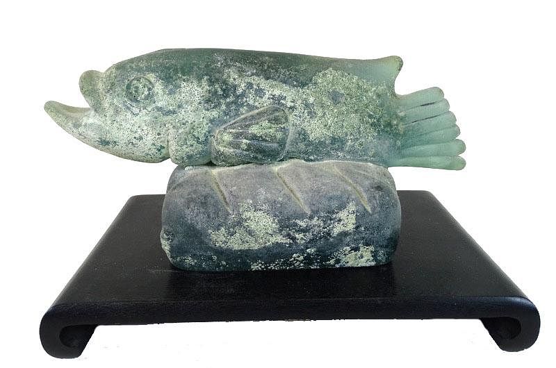 Appraisal: A Fossil Style Fish Sculpture A Fossil Style Fish Sculpture