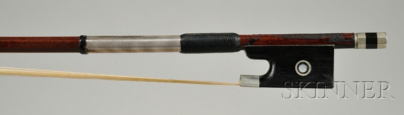 Appraisal: Nickel Mounted Violin Bow R Weichold the octagonal stick unstamped