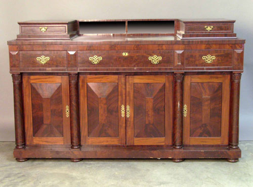 Appraisal: New England Empire mahogany sideboard mid th c h w