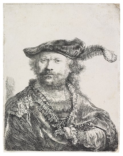 Appraisal: REMBRANDT VAN RIJN Self Portrait in a Velvet Cap and