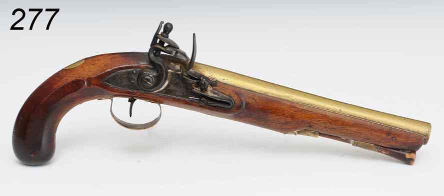 Appraisal: Ketland Flintlock Pistol with '' brass barrel th century