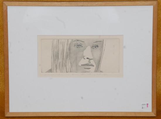 Appraisal: ALEX KATZ B Etching Study of a Girl's Face from