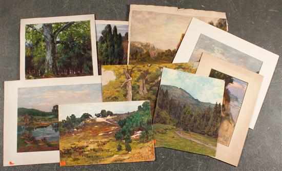 Appraisal: Richard Hendorf German - Eleven assorted unframed landscapes ten watercolors