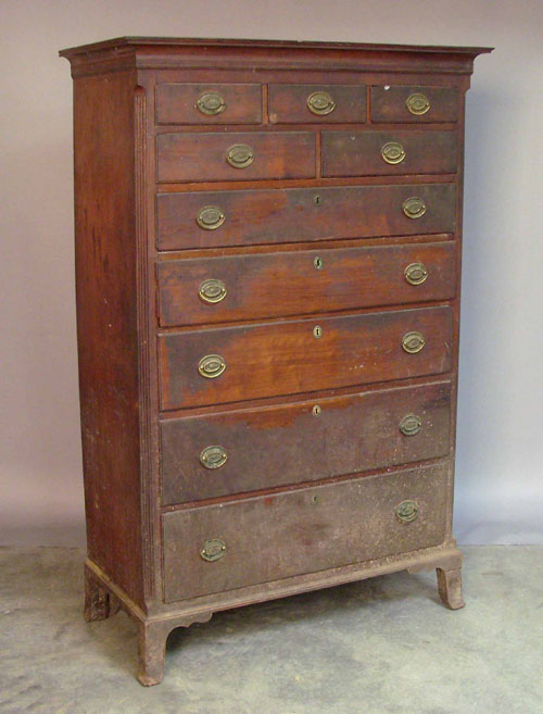 Appraisal: Pennsylvania Federal walnut tall chest early th c h w