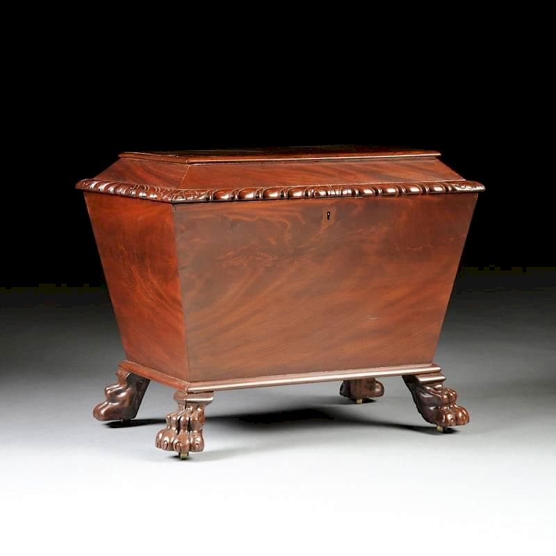 Appraisal: A WILLIAM IV CARVED MAHOGANY CELLARET CIRCA A WILLIAM IV