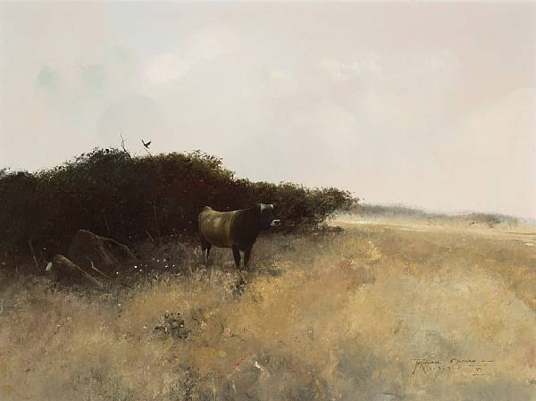 Appraisal: Michael Coleman American born Spotted Bull signed dated and inscribed