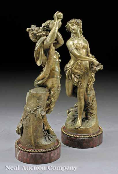 Appraisal: A Pair of French Bronze Figures of Bacchantes the fanciful