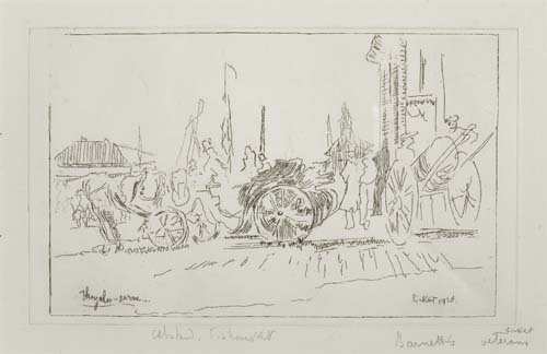 Appraisal: WALTER SICKERT Barnett's Veterans Etching x mm x inches full