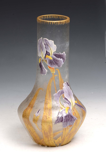 Appraisal: A Mont Joye Art Nouveau glass vase circa decorated in