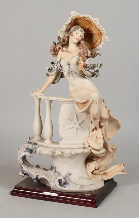 Appraisal: Guiseppe Armani Capodimonte porcelain statue Lady on a seaside balcony