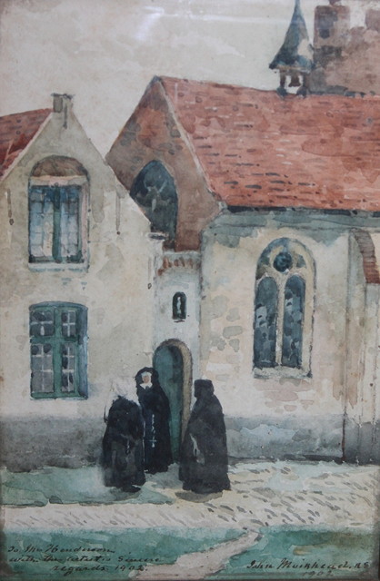 Appraisal: John Muirhead - Nuns outside a chapel watercolour signed inscribed