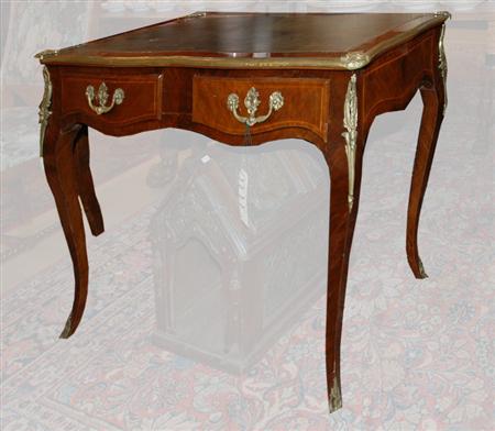 Appraisal: Louis XV Style Gilt-Metal Mounted Walnut Bureau Plat Estimate -