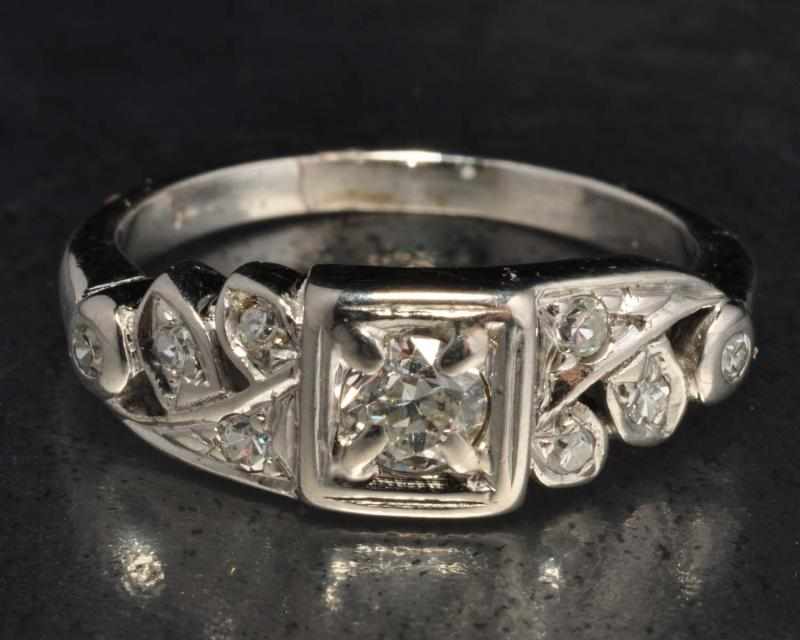 Appraisal: K W Gold Diamond Ring Description Diamonds ct center stone