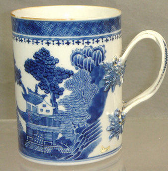 Appraisal: th c Chinese export Nanking porcelain mug open strap handle