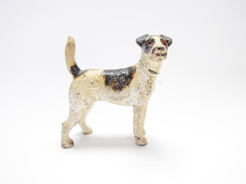 Appraisal: Antique Cast Iron Dog Door Stop depicting a fox terrier