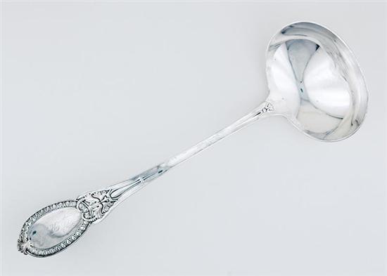 Appraisal: Tiffany Co sterling ladle circa Grecian pattern engraved with initials