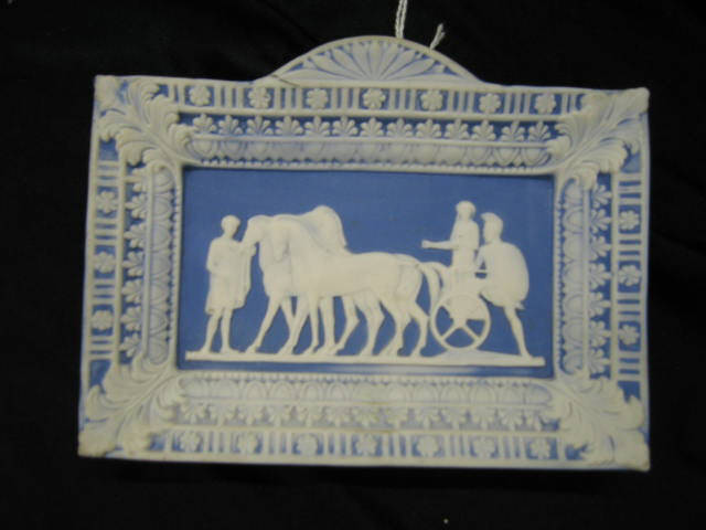 Appraisal: German Jasperware Plaque roman chariot scene blue