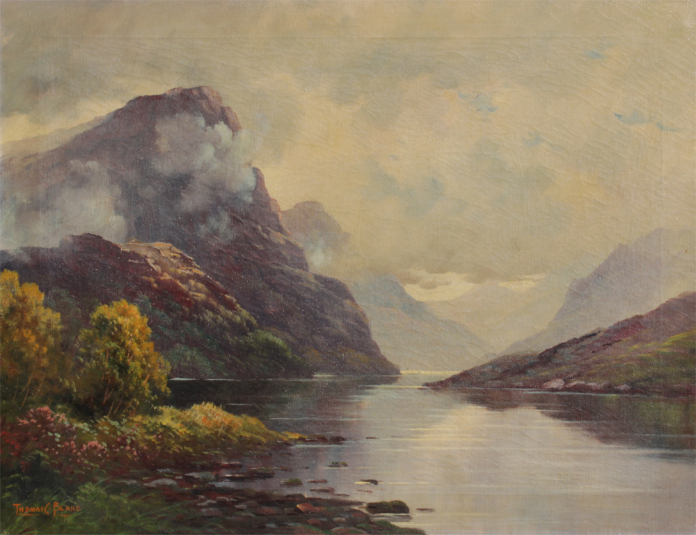 Appraisal: BLAKE Thomas C American - Highland River Landscape Oil Canvas