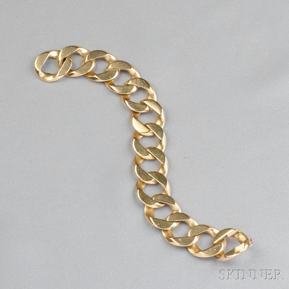 Appraisal: kt Gold Curb Link Bracelet Tiffany Co dwt lg in