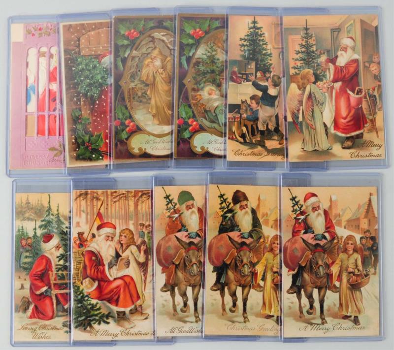 Appraisal: Lot of Santa Postcards Lot has ten PFB Santas six