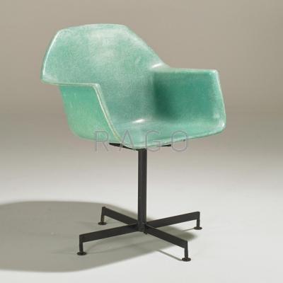 Appraisal: LAWRENCE PEABODY SELIG Armchair USA s Plastic-reinforced fiberglass enameled steel