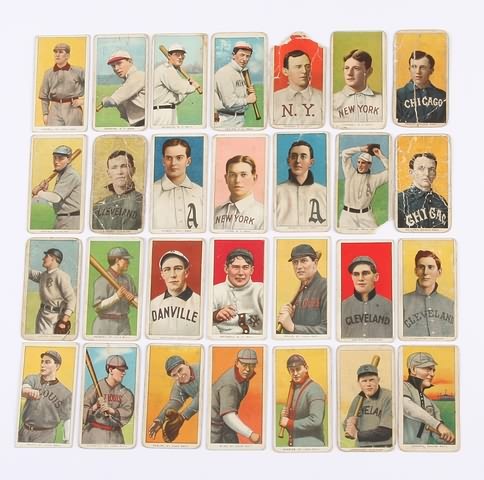 Appraisal: Grouping of twenty-seven T- baseball cards Cards include Bridwell New