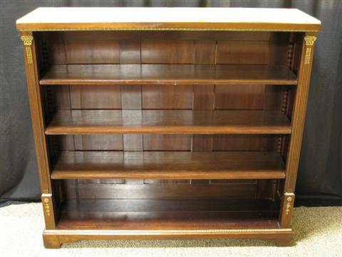 Appraisal: NEOCLASSICAL BRASS AND MAHOGANY BOOKCASE Circa 's the faux painted